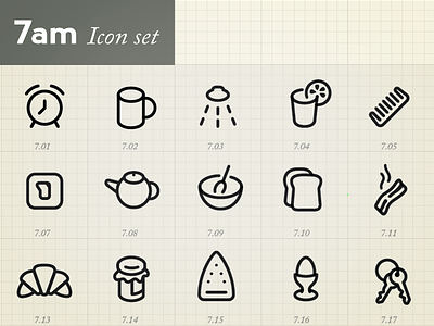 Minimal Icons by hour (7am) font icons illustrator minimal symbol vector
