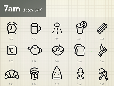 Minimal Icons by hour (7am)