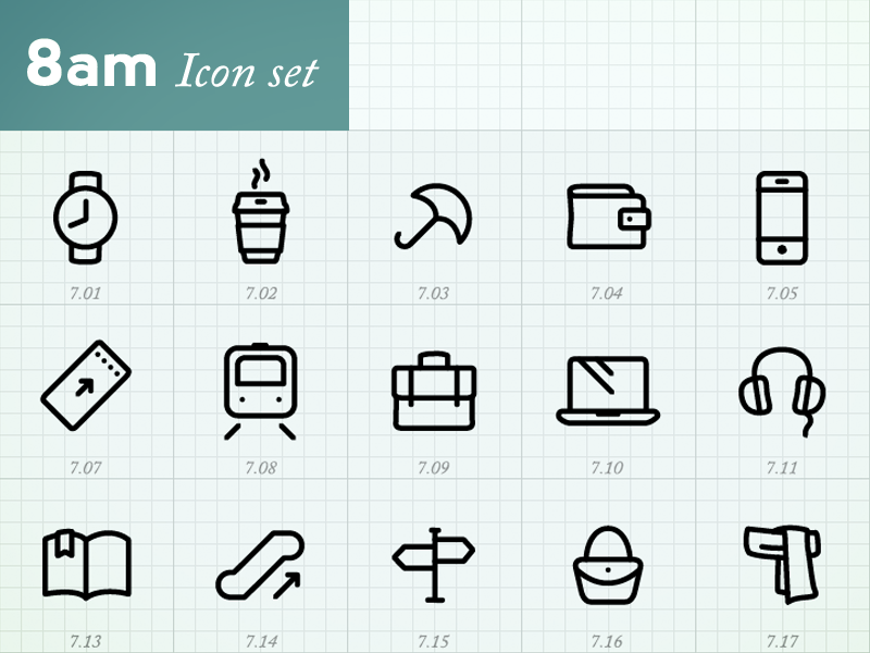 Icon set 8am