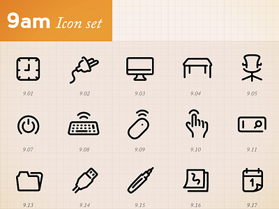 Minimal Icons by hour (9am)