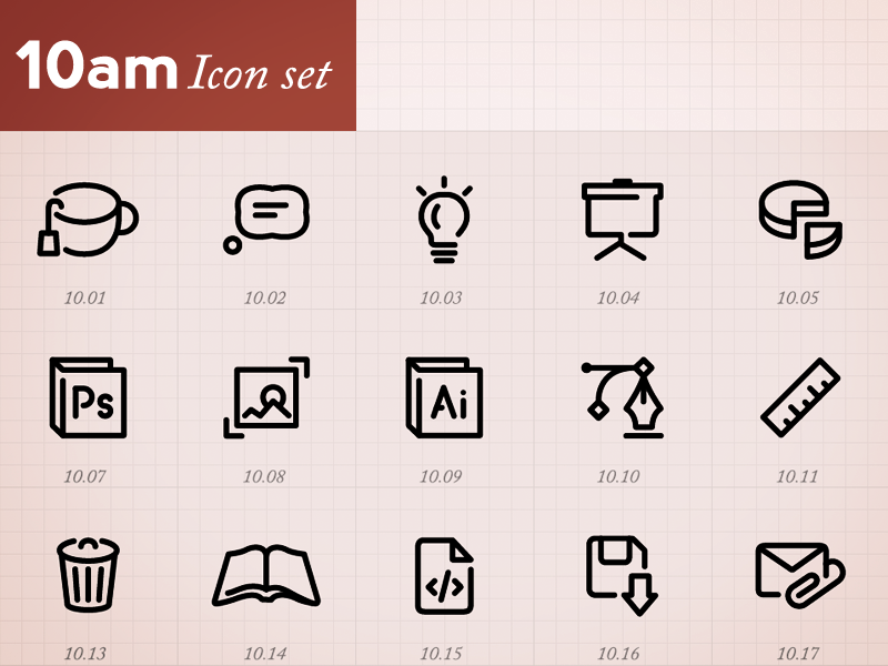 Minimal Icons by hour (10am) minimal icons illustrator vector font symbols