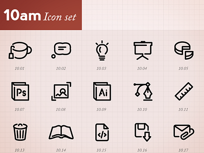 Minimal Icons by hour (10am) font icons illustrator minimal symbols vector
