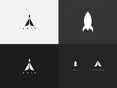 Axis brand design branding design flat flatdesign letter a logo logo design logo designer logodesign logotype minimal rocket steam