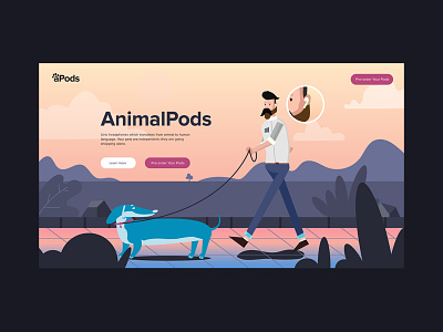 Dribble animal gadget homepage human illustration pods product web webdesign website