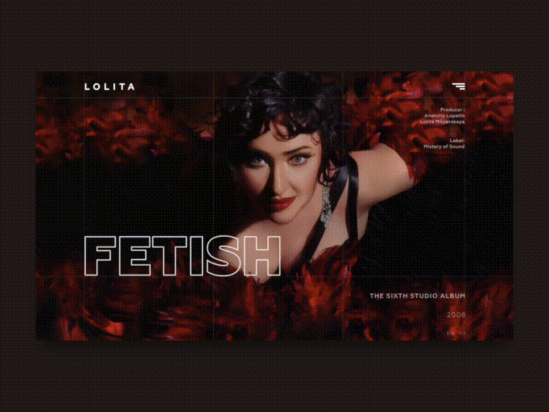 Lolita music album page album lolita music page promo singer uxui web webdesign