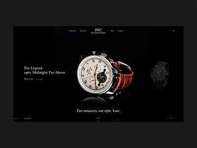 IWC watches e-commerce homepage