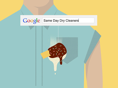 Google AdWords Banner - Ice Cream (1 of 4) advertising adwords animation bright google illustration search simple texture yellow