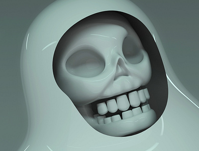 Getting under Phantom's skin 3d arnold branding c4d character ghost green phantom render skull