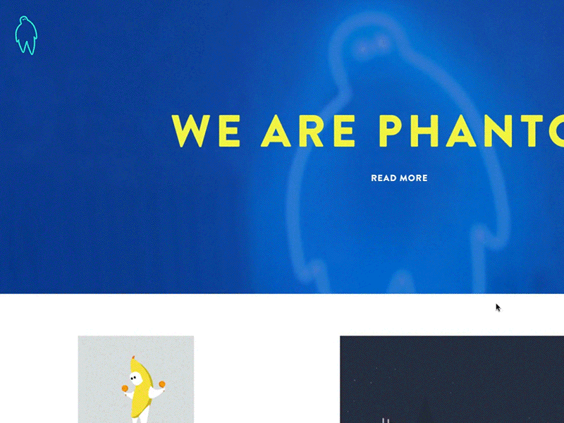 Phantom site interaction animation concept interface movement ui ux website