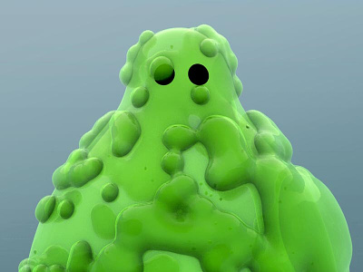 Slimy 3d branding goo green gunge logo material slime