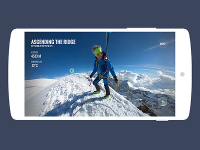 Mont Blanc VR blue climb google ice mobile mountain snow ui