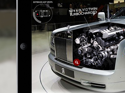 Concept App 2 app application augmented blue car design digital interface ios ipad photoshop ps red rolls royce ui user interface