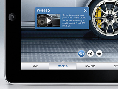 Porsche iPad App app blue button car design digital dribbble icons interface ios ipad photoshop porsche ps retina