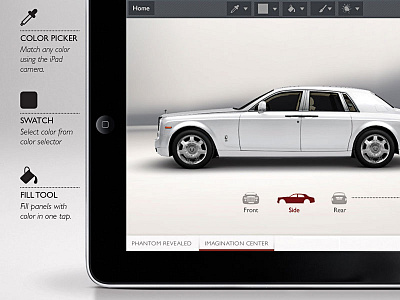 Rolls Royce App Concept 3d abstract app car colour icons ios ipad red retina rolls royce tools ui ux white