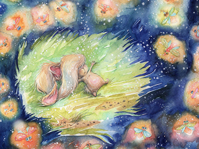 Little rabbit fainted from the strong Sun book book illustration books children illustration illustration childrens book kids pancil rabbit stories watercolor