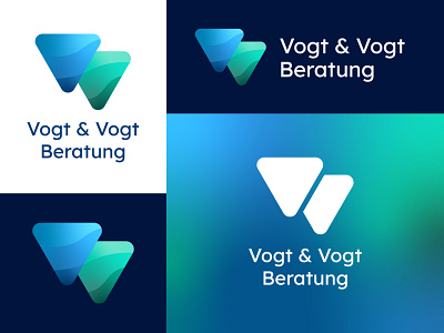 Vogt & Vogt beratung blue design logo logodesign triangle water