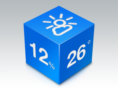 Cube blue box cube icon weather