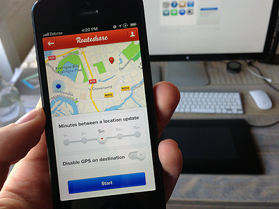 Routeshare app ios iphone map route routeshare selector share toggle