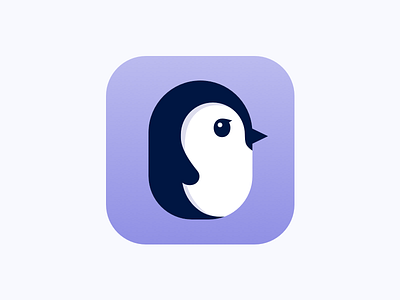 Penguin logo app icon illustration logo penguin purple