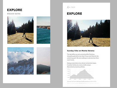 Explore - blog for hiking trip blog grid minimal white