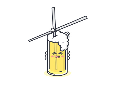 Soju bomb! (This time with Chopsticks) characterdesign design flat icon illustration vector