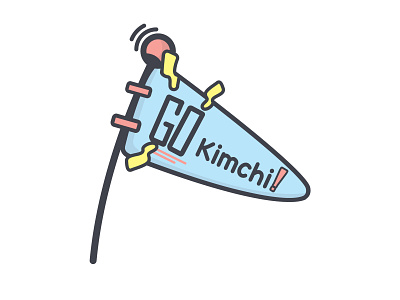 Go Kimchi! cheerup design flag flag design flat icon illustration korea southkorea vector