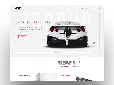 T1 Race Development UI automotive cars e commerce strategy ui ux web design