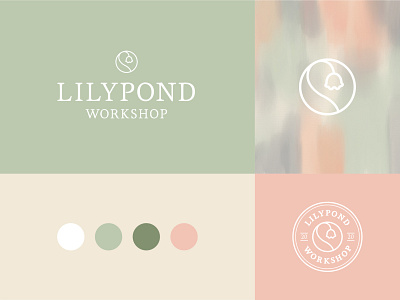 Brand Identity for Lilypond Workshop branding design floral icon identity illustrator lily logo pattern shop