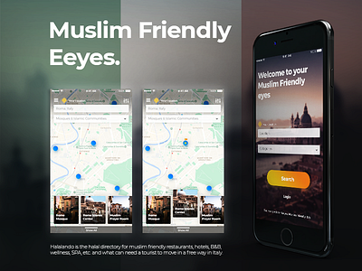 Dribbble app halal ios islam italy map mobile muslim ui ux