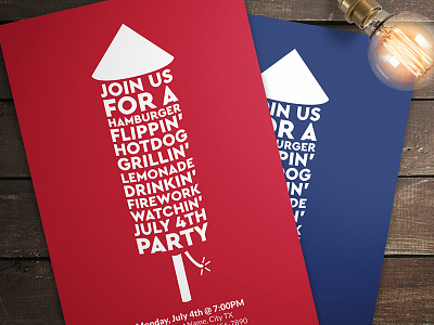 Invitation Template - July 4th america blue celebrate fireworks hamburger hotdogs indepedence day july 4th red summer white