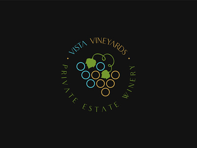 Vista Vineyards design logo logotype vine