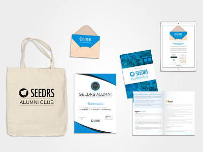 Seedrs Alumni Club Collateral branding brochure collateral design illustration logo typography
