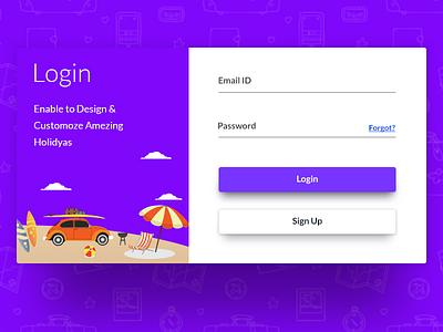 Login design holiday interface login travel user web