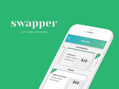 Swapper - Gift Card Exchange app ios iphone mobile product ui user interface