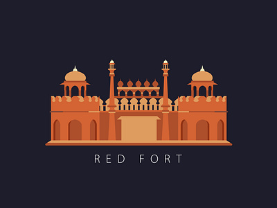 Red Fort delhi illustration illustrator monuments red fort