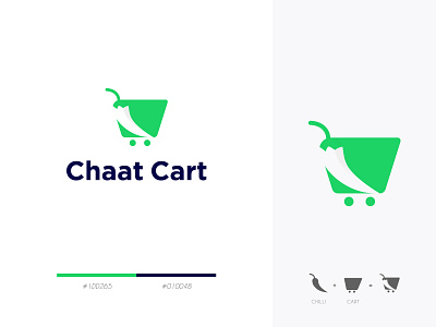 Chaat Cart Logo brand identity branding cart cart logo chaat chilli food food logo logo logo design