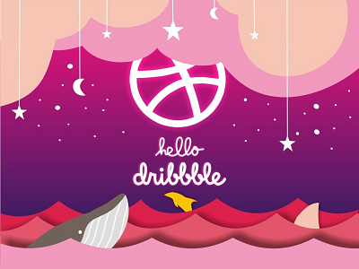 Hello Dribbblers! art debut dribbble first shot flat illustration
