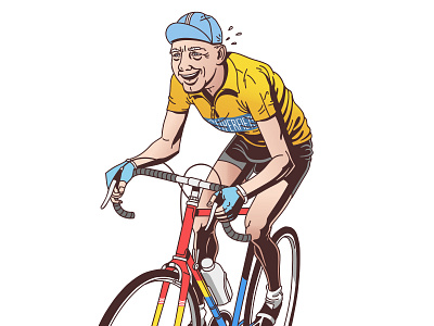 70's cyclist 70s bicycle cyclist hipster illustration retro tattoo vintage