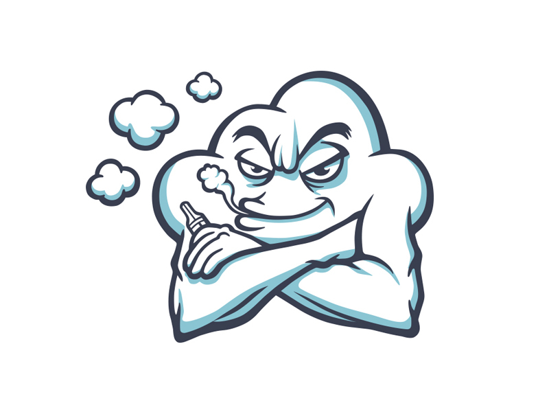 Cloud Character Vaping character cloud e-cig illustration mascot smoke vape