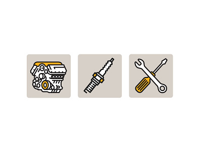 Auto parts online seller first 3 icons [updated]