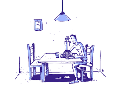mylifeillustrations: You eat alone after a fight cartoon couple dinner illustration lunch table