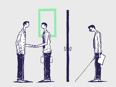 Discrimination in the work place: Disability blind disability illustration work rights