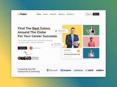 Online Learning Hero Section & Online Course Landing Page Header