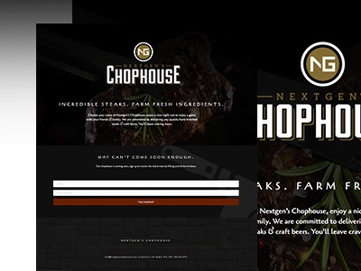 NG Chophouse Landing Page - Coming Soon chophouse landing page restaurant steakhouse website