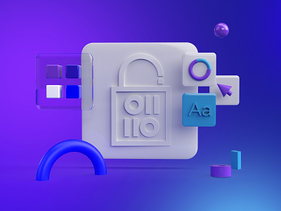 Intel 3D Illustration Tests 3d branding design icon illustration intel typography