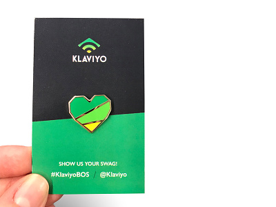 Klaviyo Community Heart Pin event branding pin badge pin design swag