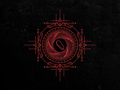 Deathclock abstract black circle coffin diamond lines merch red shape symbol