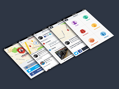 Localcrime App app crime flat design interface iphone localcrime sketch ui
