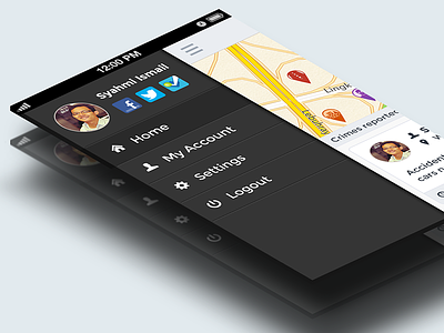 Localcrime Sidebar app flat design iphone localcrime sidebar