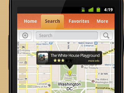 KaBOOM! - Map View android application design interface map orange ui